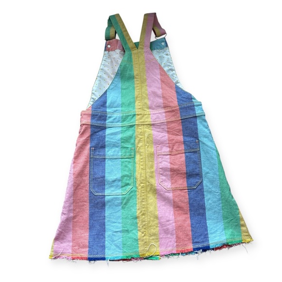 Mini Boden 6247146 Rainbow Stripe Button Dungaree Pinafore Dress Jumper 9/10 - Picture 4 of 8